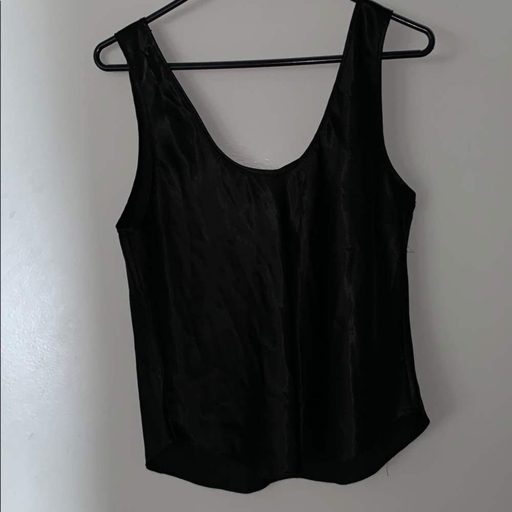 Black silk tank